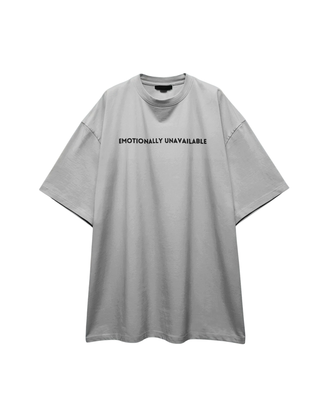 “Emotionally Unavailable” Oversized Tee (White & Off-White)