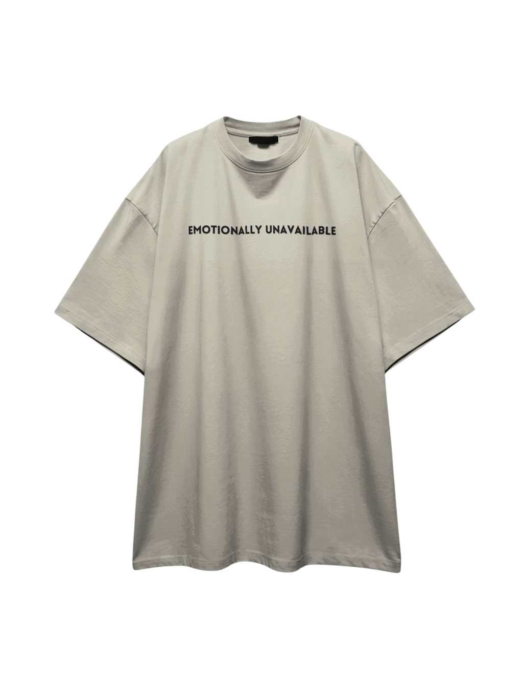 “Emotionally Unavailable” Oversized Tee (White & Off-White)