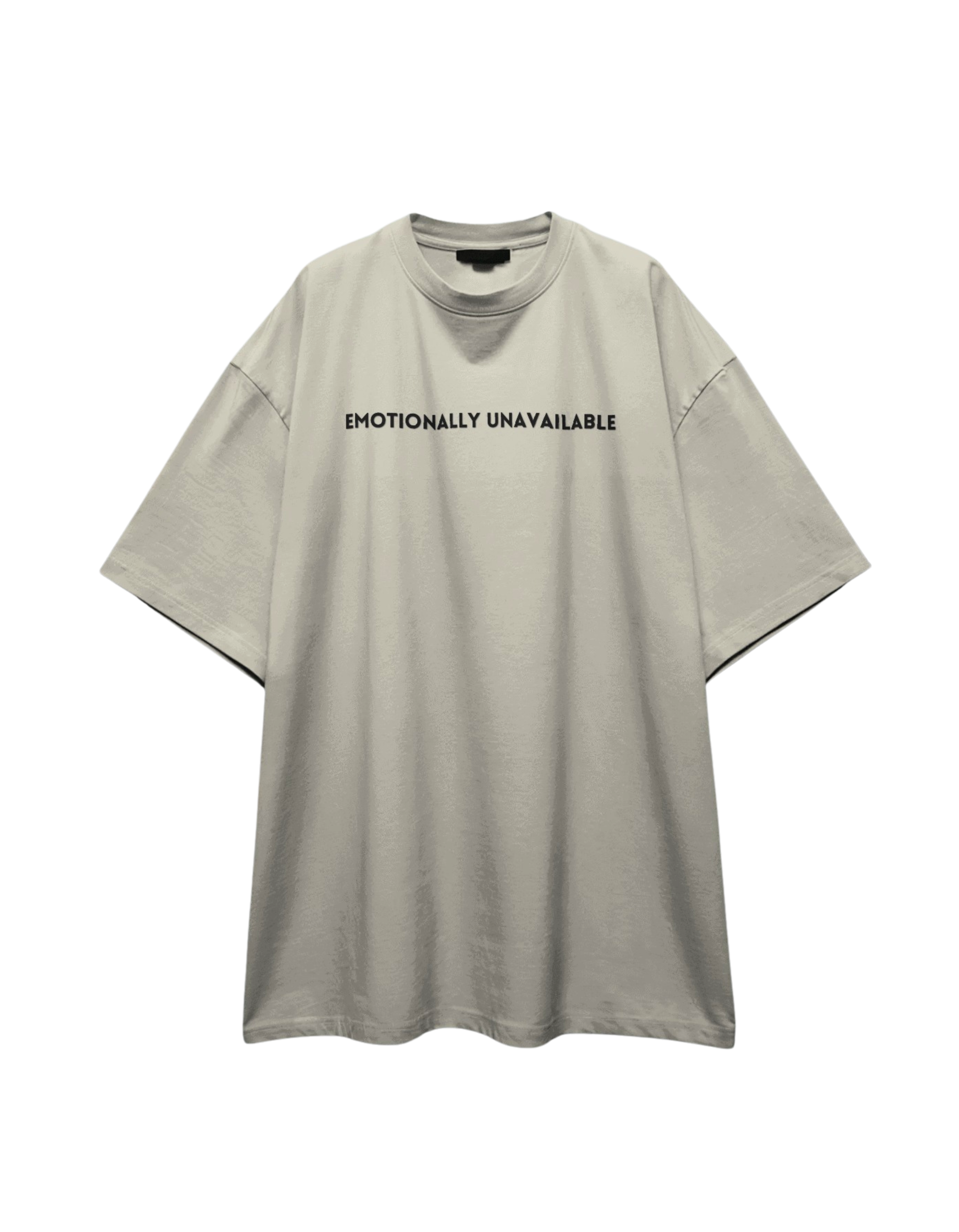 “Emotionally Unavailable” Oversized Tee (White & Off-White)