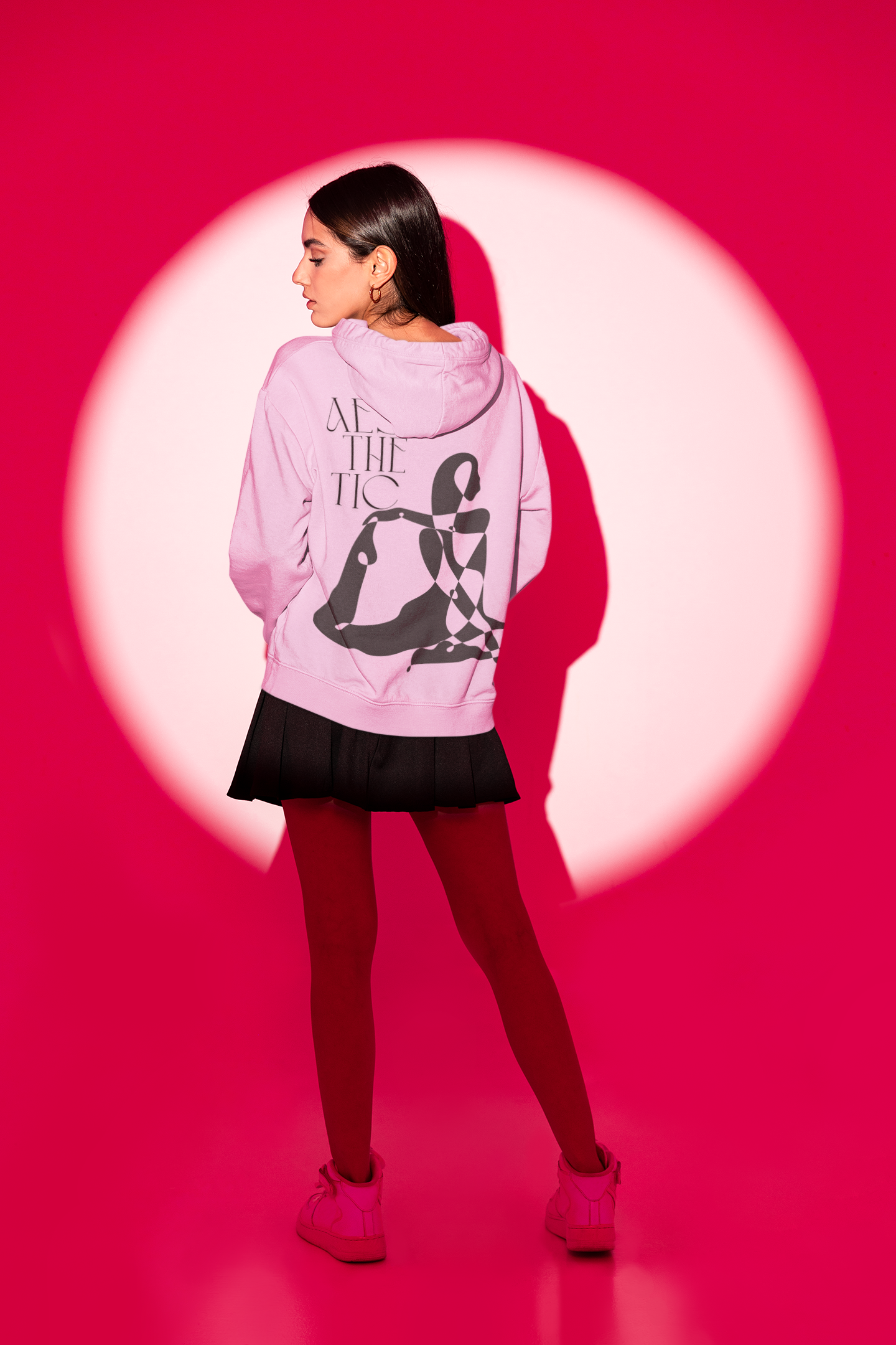 “FLUID SOUL” Baby Pink Oversized Hoodie