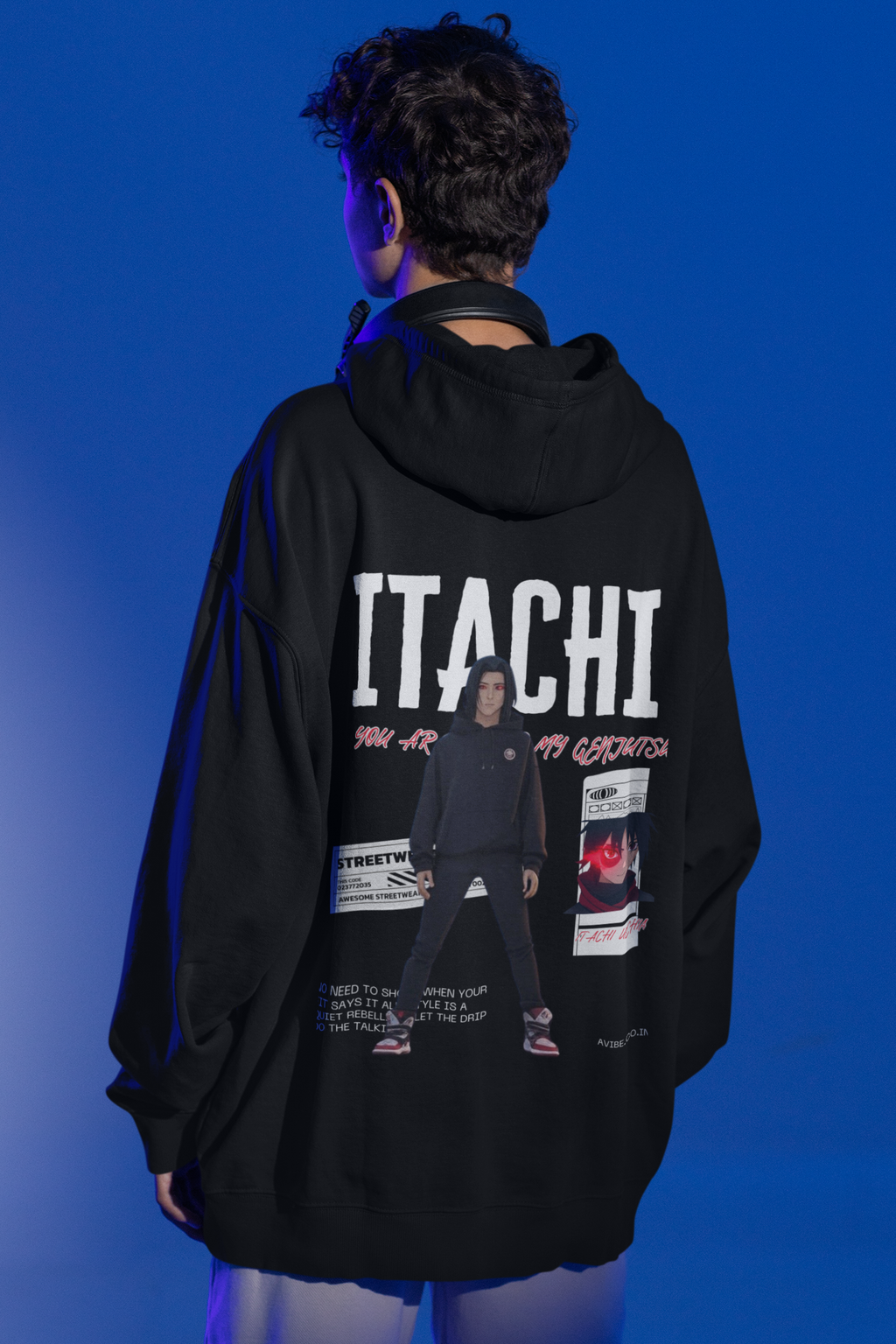 “You Are Under My Genjutsu” Oversized Black Hoodie