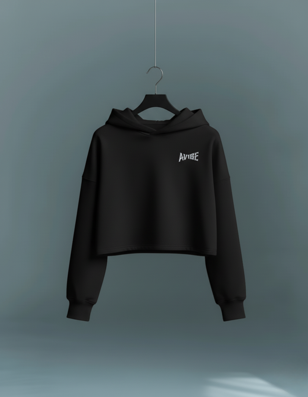 A’VIBE Cropped Hoodie – Midnight Edition