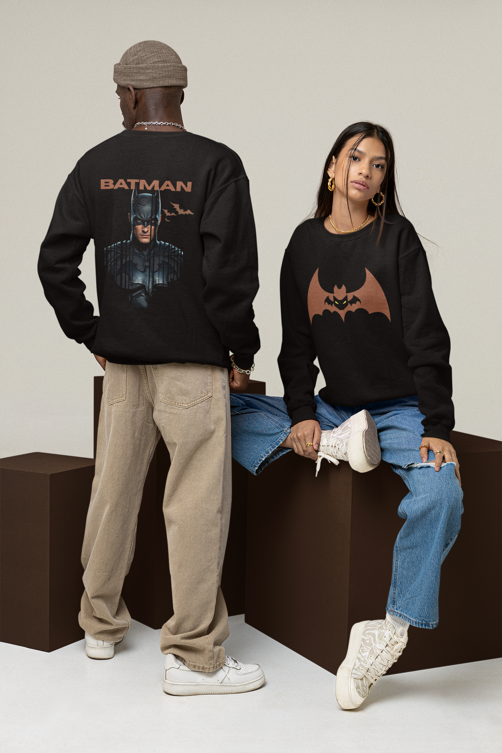 BATMAN Oversized Black Sweatshirt