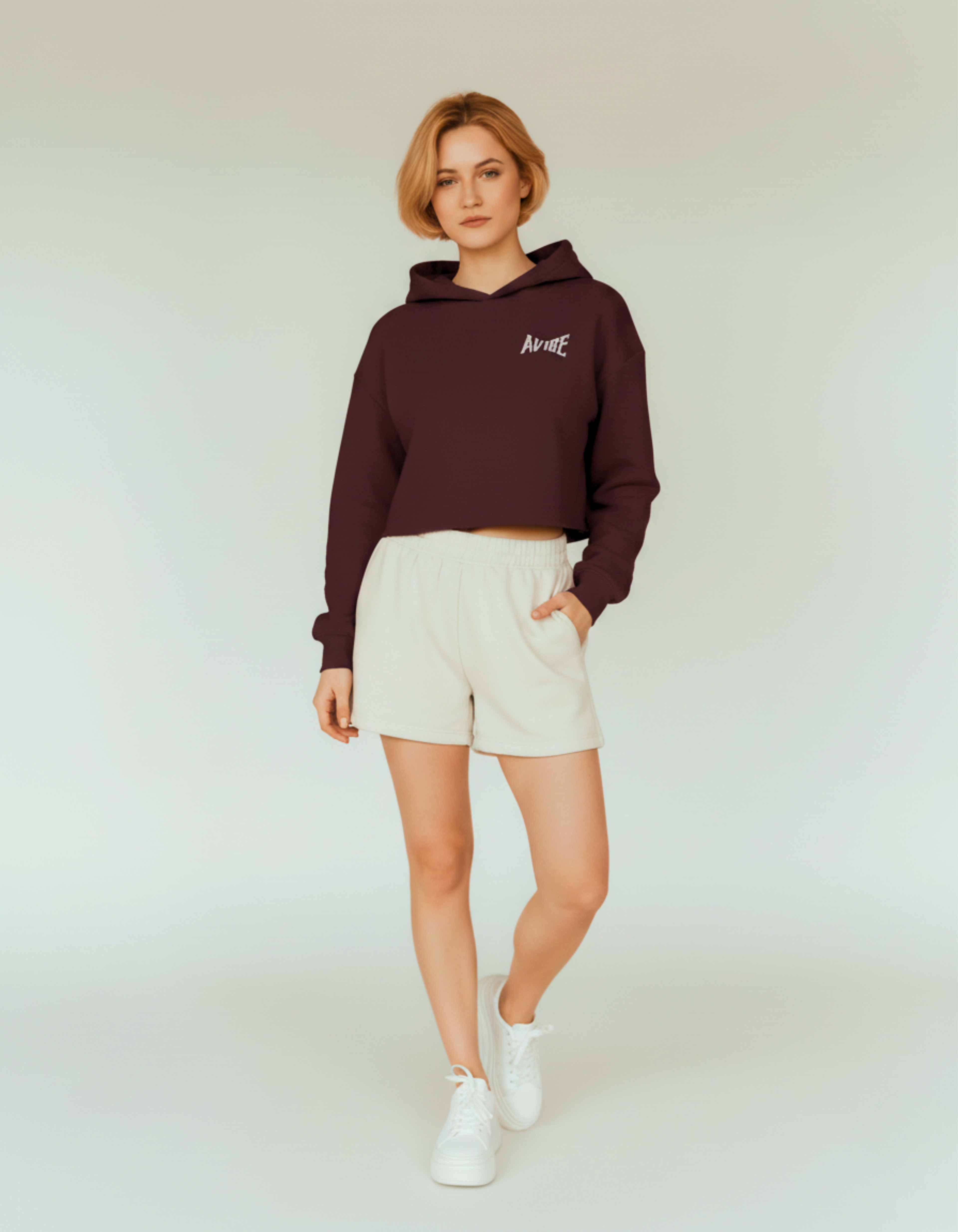 A’VIBE Cropped Hoodie – Rusted Vibe