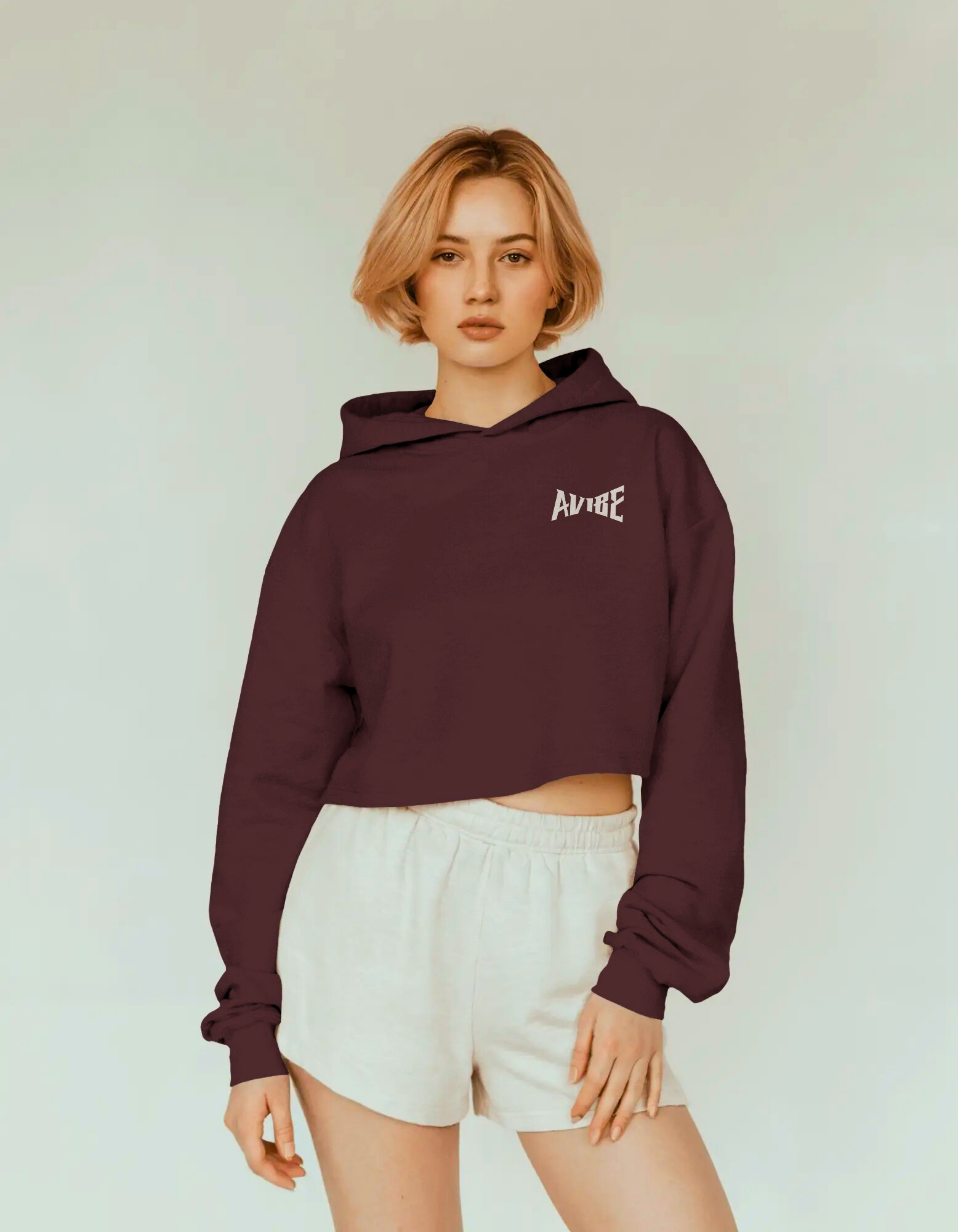 A’VIBE Cropped Hoodie – Rusted Vibe