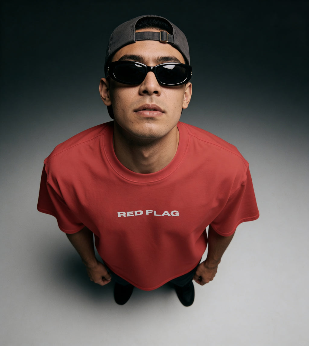 A’VIBE Red Flag Oversized Tee