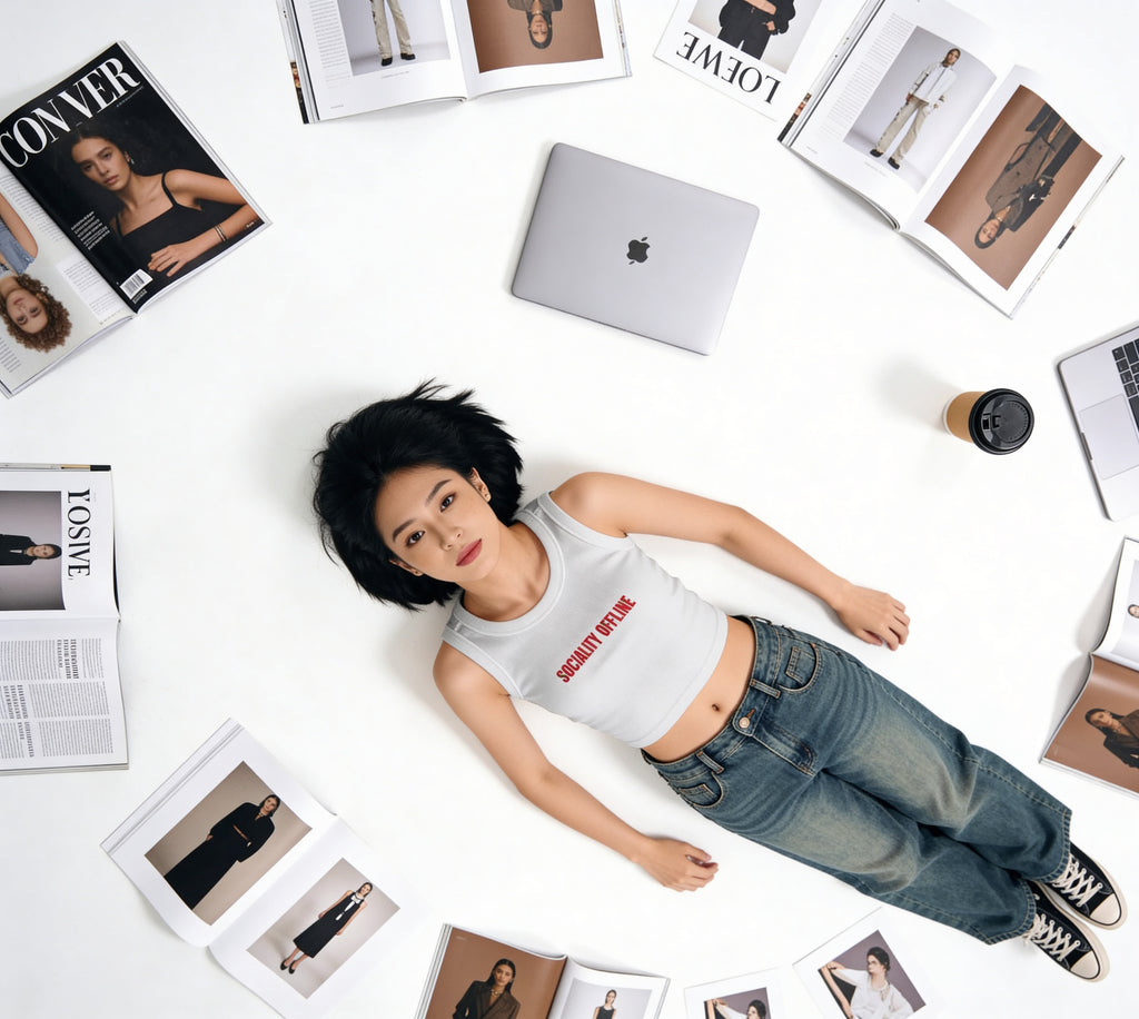 Socially Offline Crop Tank