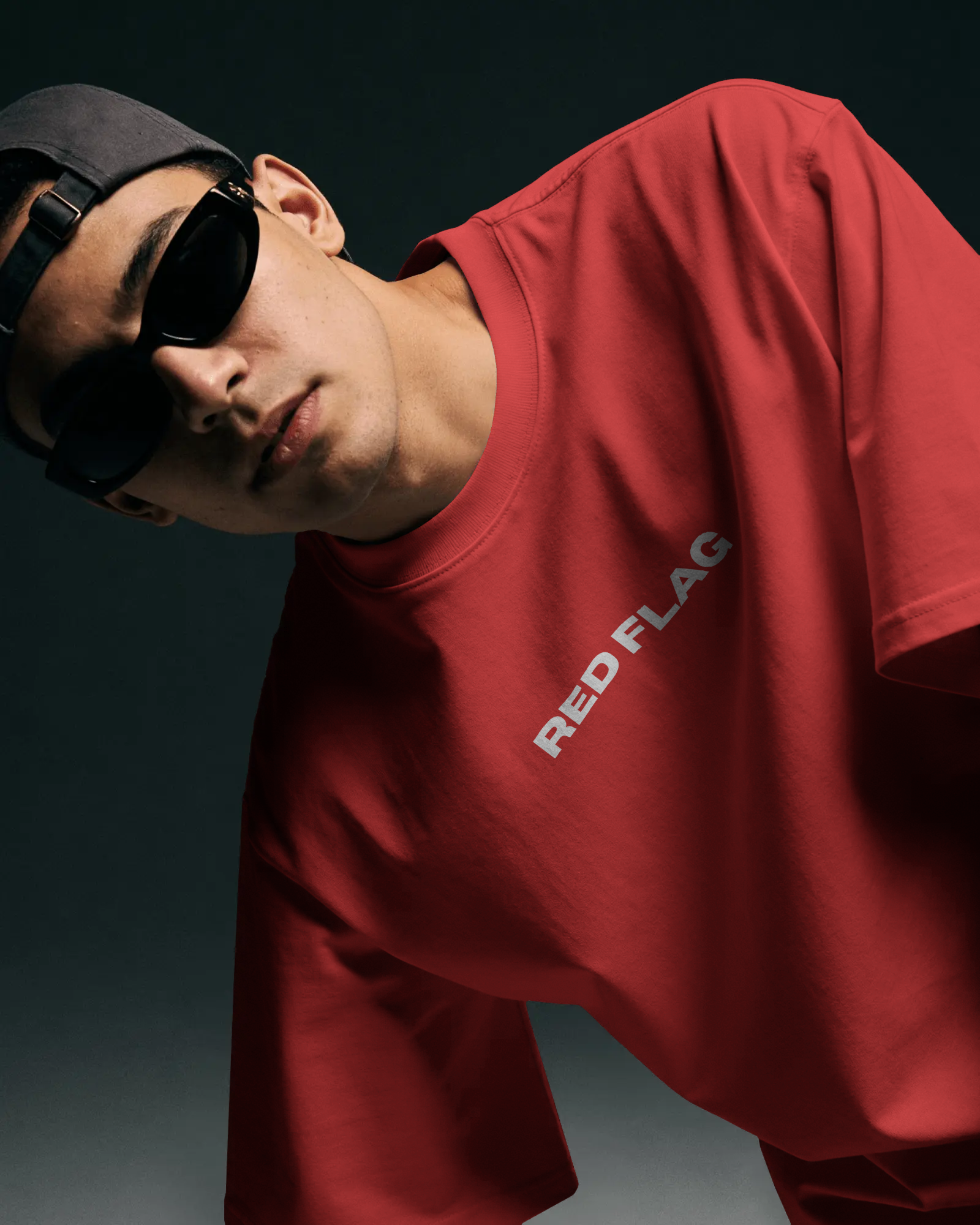 A’VIBE Red Flag Oversized Tee