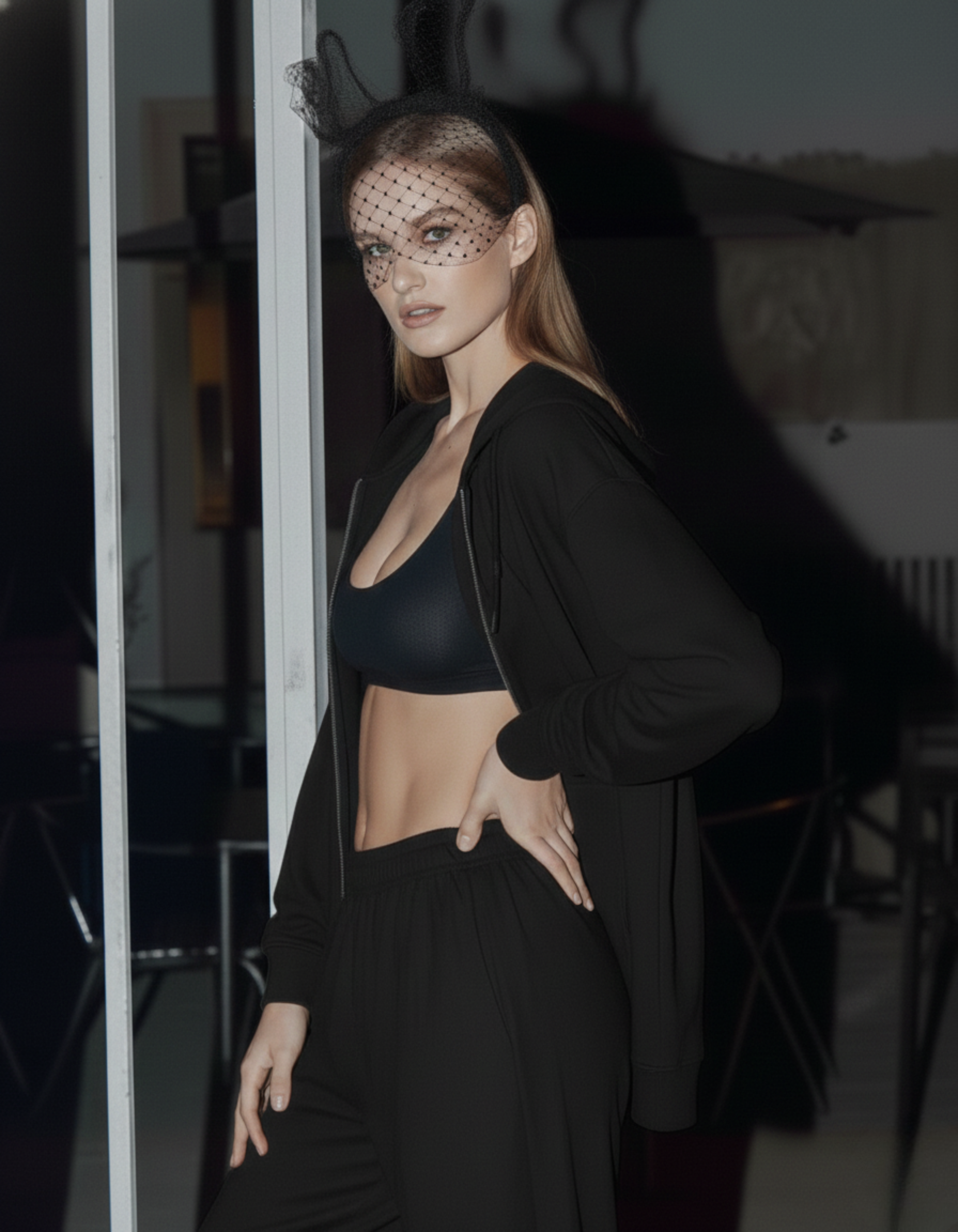 Black Zipper Hoodie